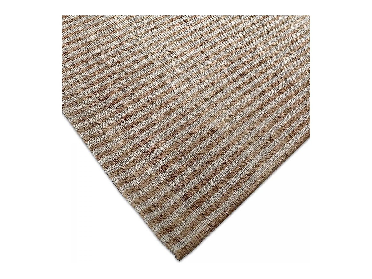Tapis jute 160x230 fait main beige et blanc VERTYJUTE