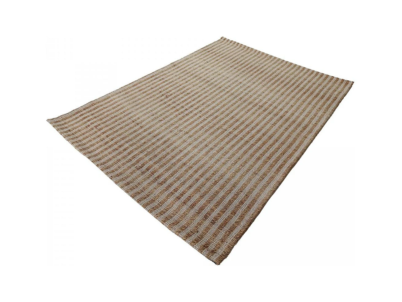 Tapis jute 160x230 fait main beige et blanc VERTYJUTE