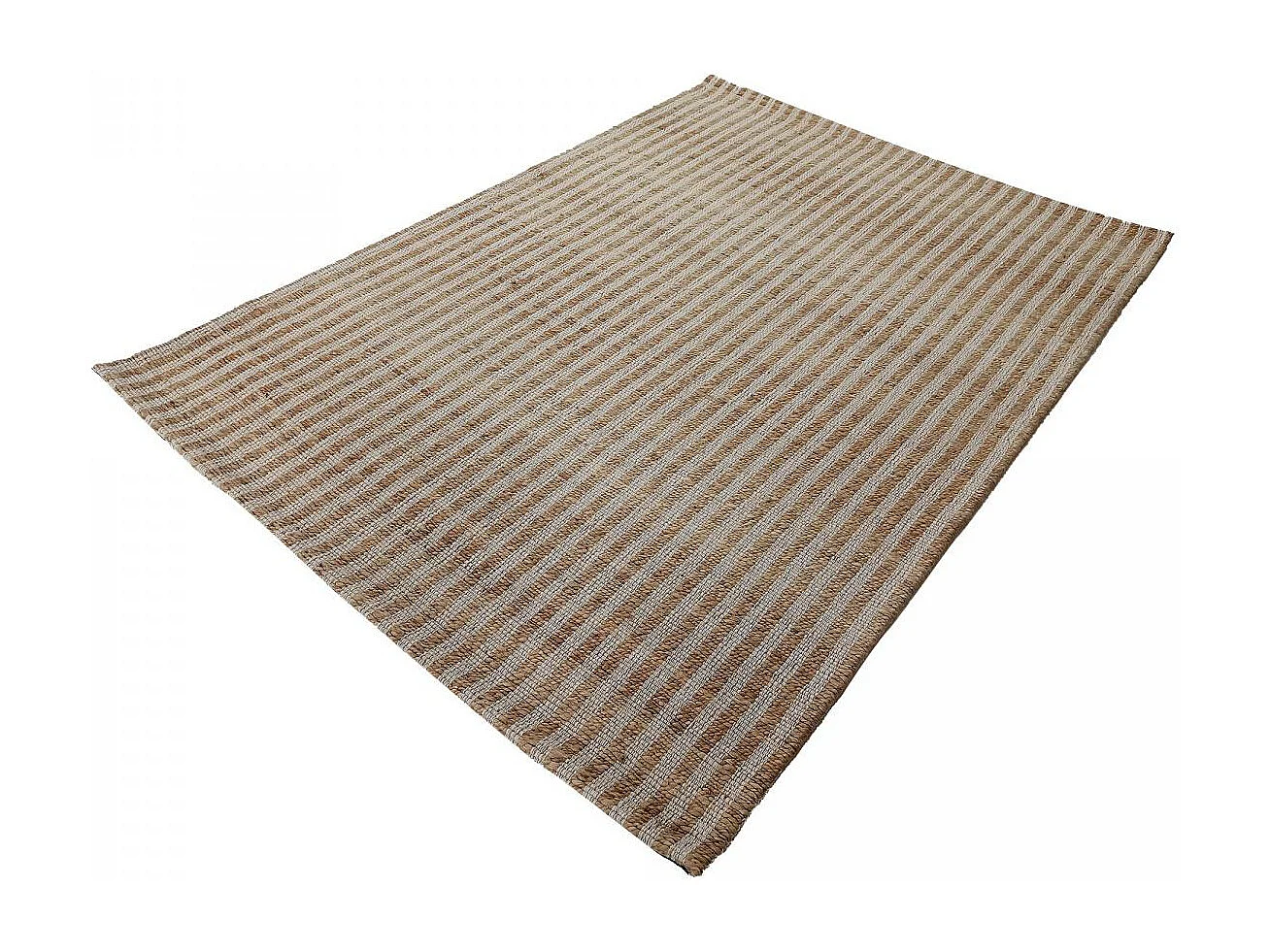 Tapis jute 160x230 fait main beige et blanc VERTYJUTE