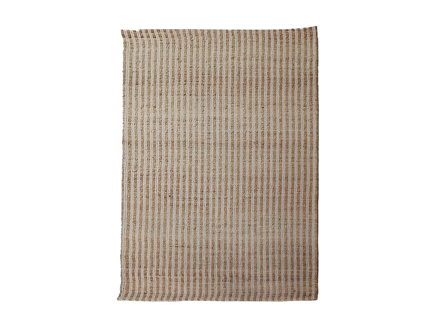 Tappeto fatto a mano in iuta 160x230 beige e bianco VERTYJUTE