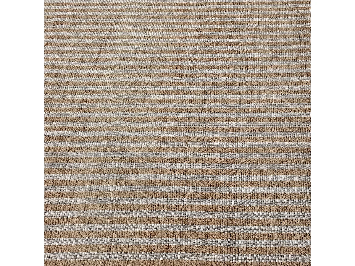 Tappeto fatto a mano in iuta 160x230 beige e bianco VERTYJUTE