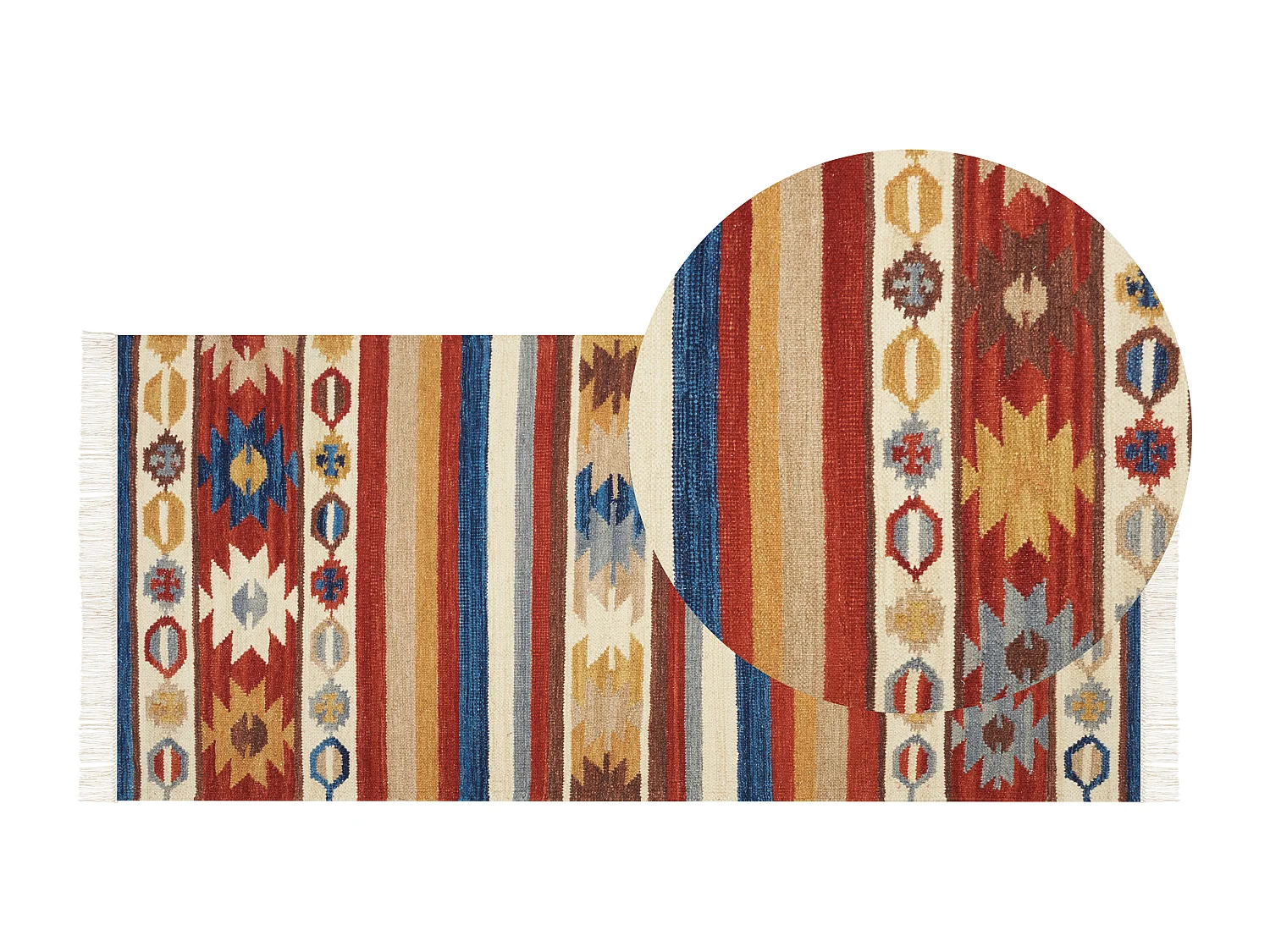 Tappeto kilim lana multicolore 80 x 150 cm JRARAT