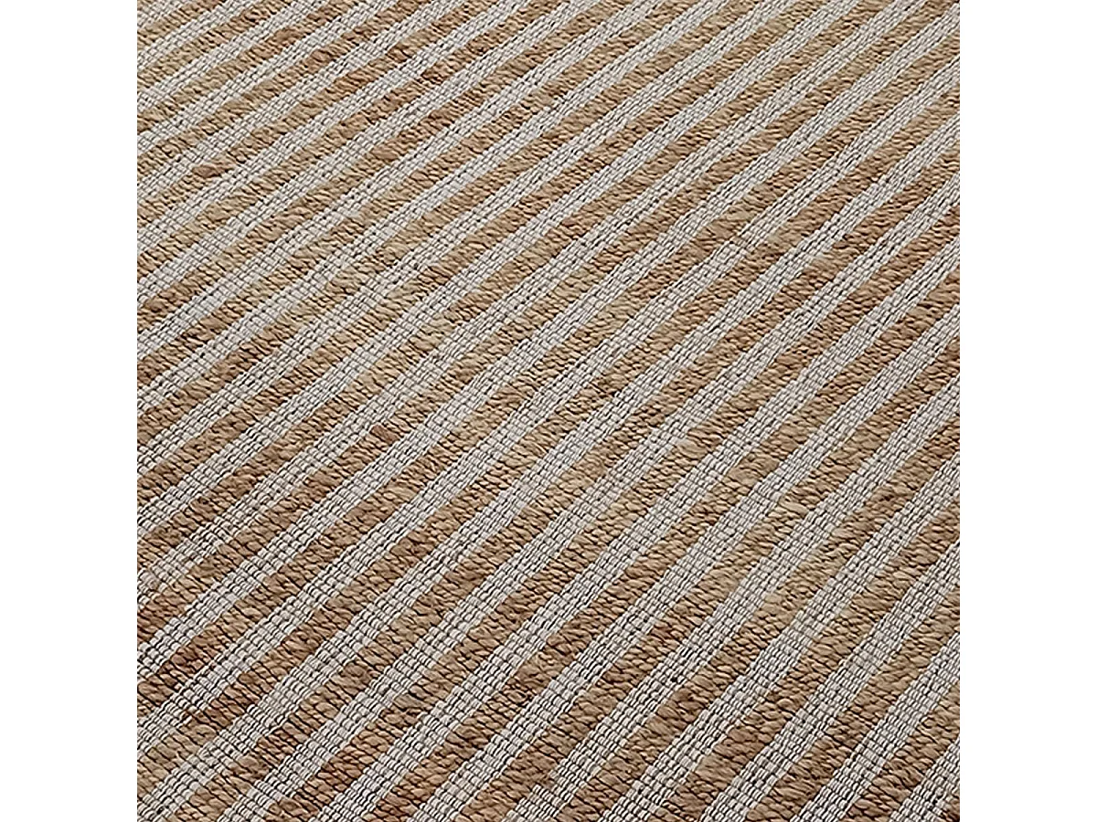 Tapis jute 120x170 fait main beige et blanc VERTYJUTE