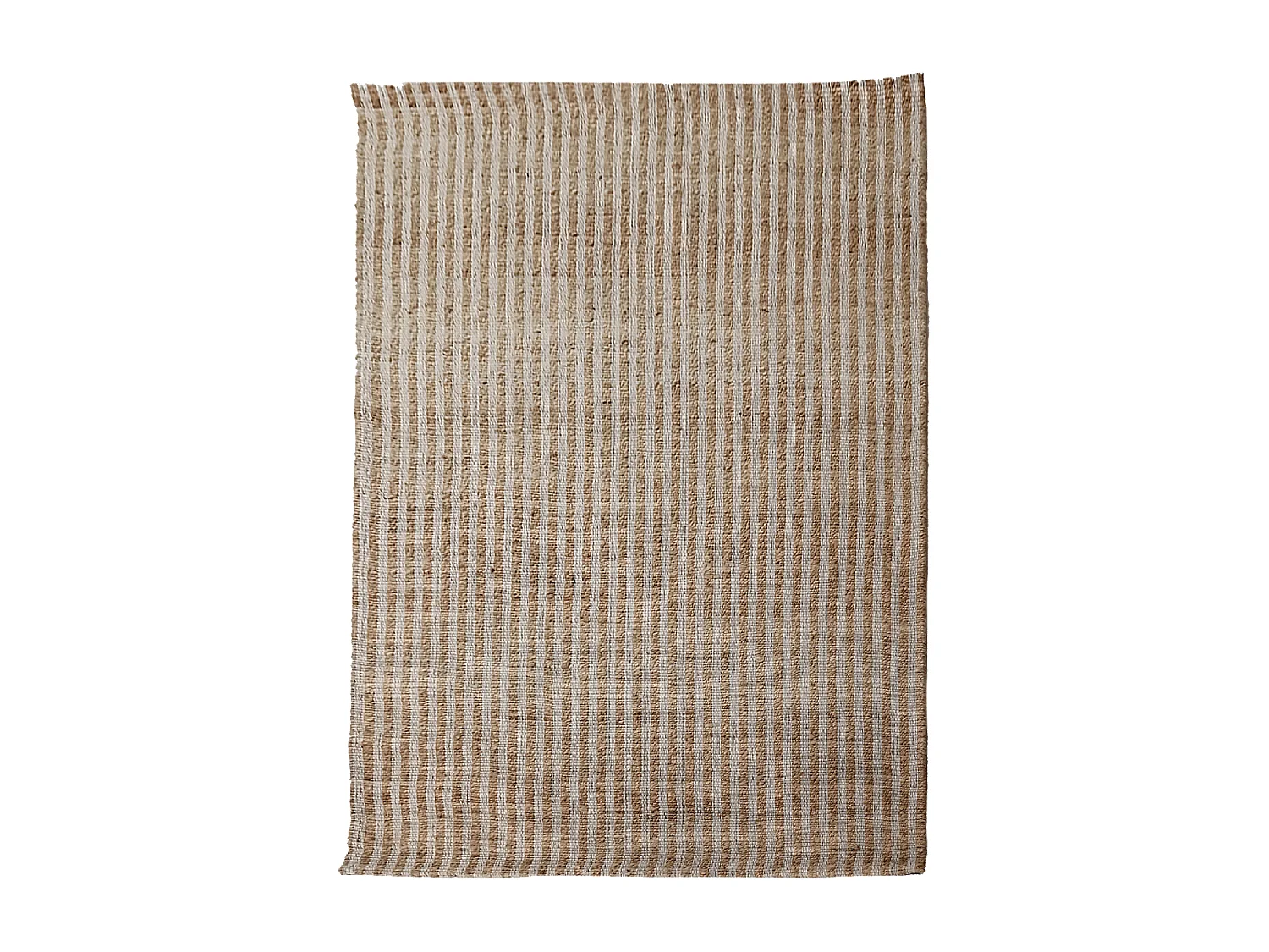 Tapis jute 120x170 fait main beige et blanc VERTYJUTE