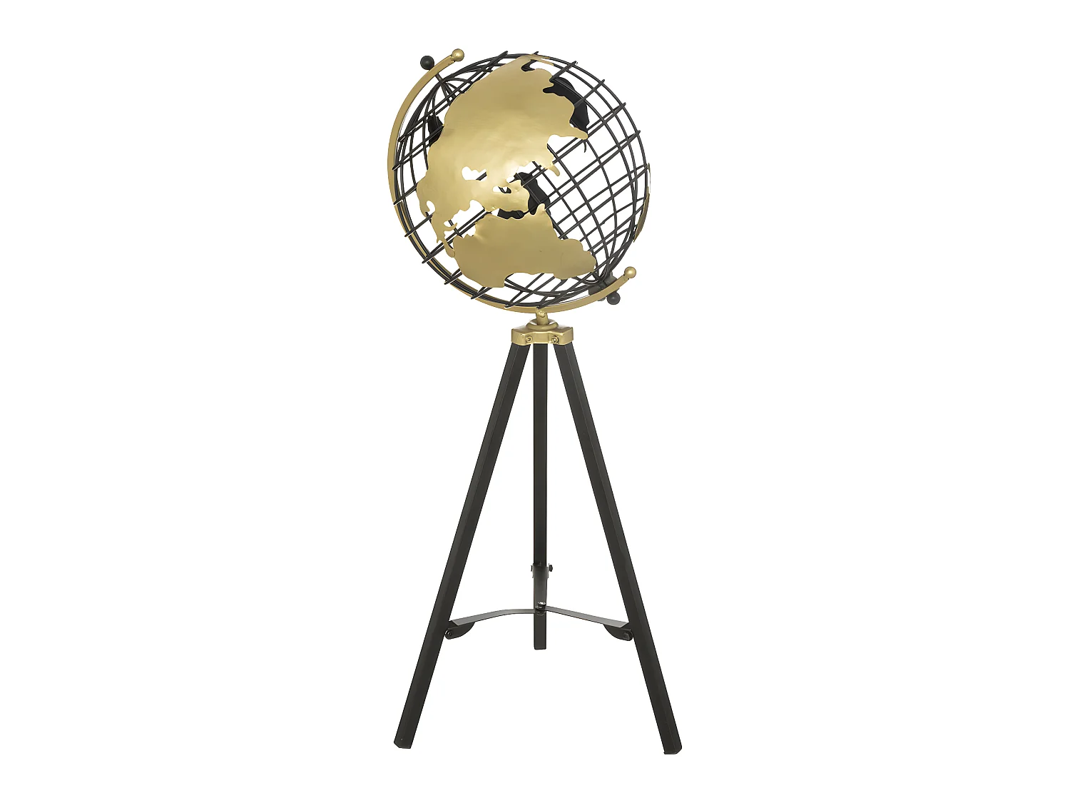 Objet déco Globe sur pied en Métal Doré H 70 cm