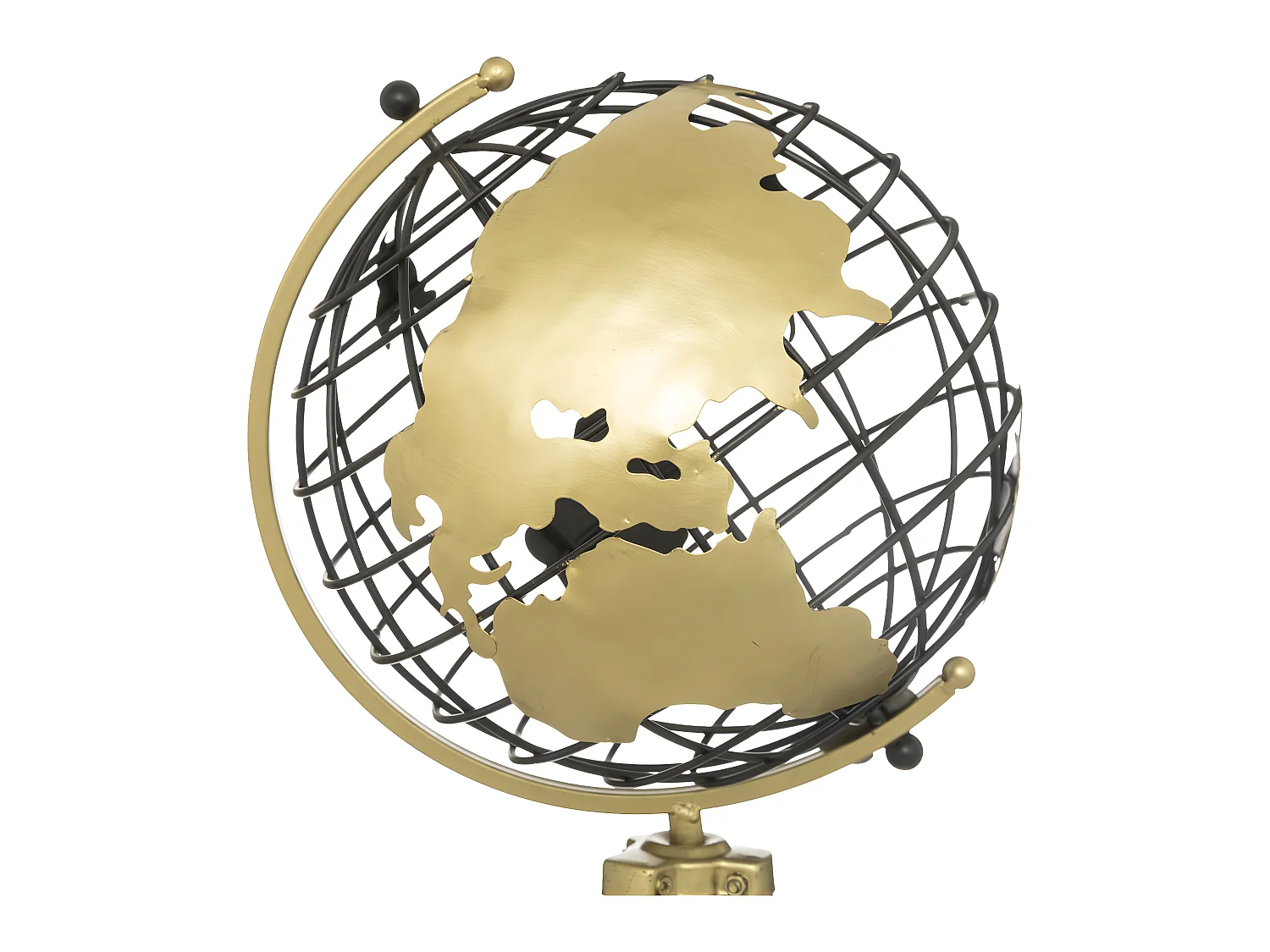 Objet déco Globe sur pied en Métal Doré H 70 cm