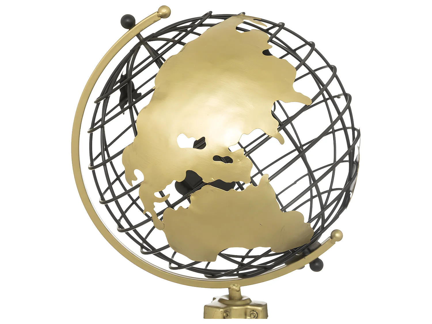 Objet déco Globe sur pied en Métal Doré H 70 cm