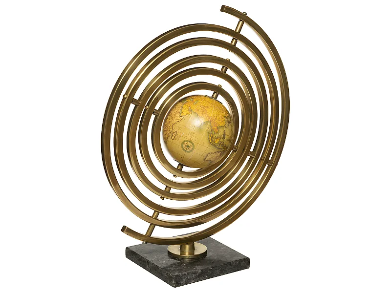 Objet déco Globe en Métal Doré avec cerceaux articulés D 30 x H 37 cm