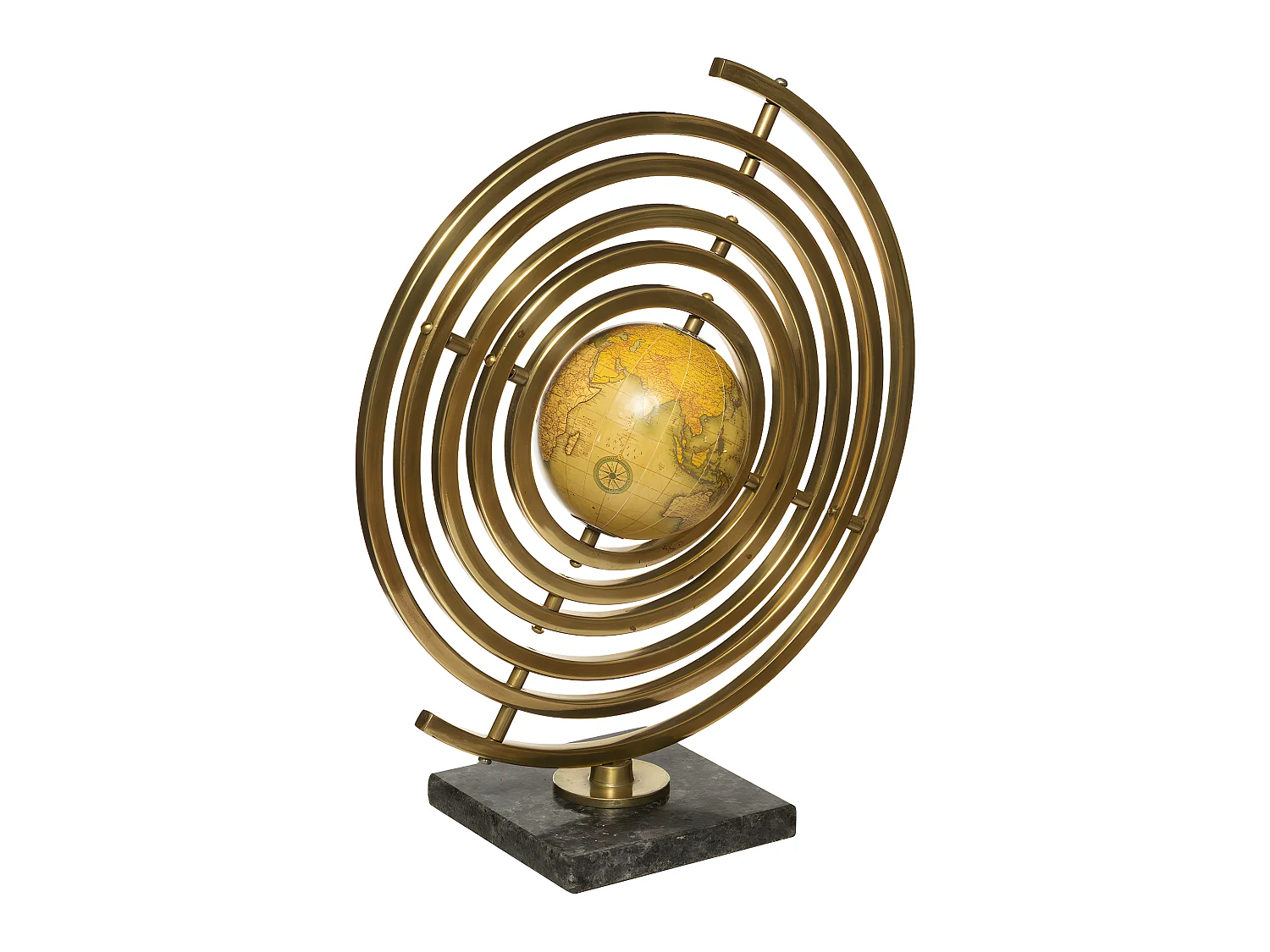 Objet déco Globe en Métal Doré avec cerceaux articulés D 30 x H 37 cm