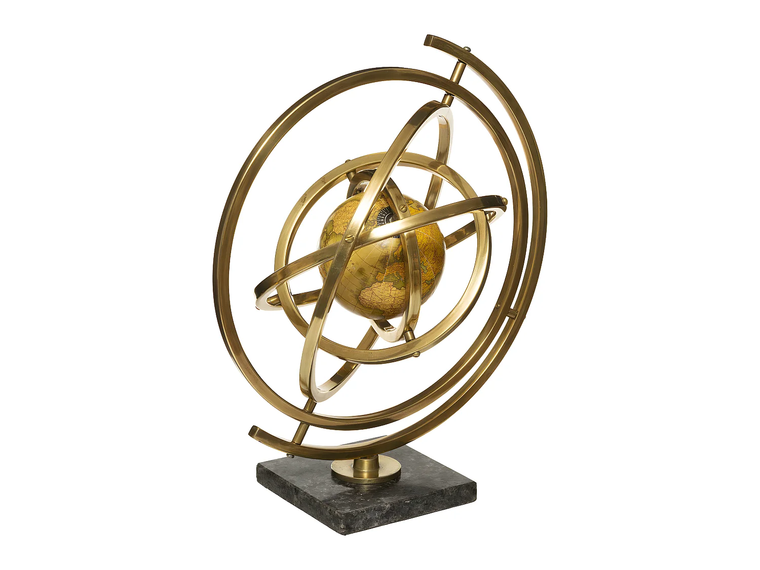 Objet déco Globe en Métal Doré avec cerceaux articulés D 30 x H 37 cm