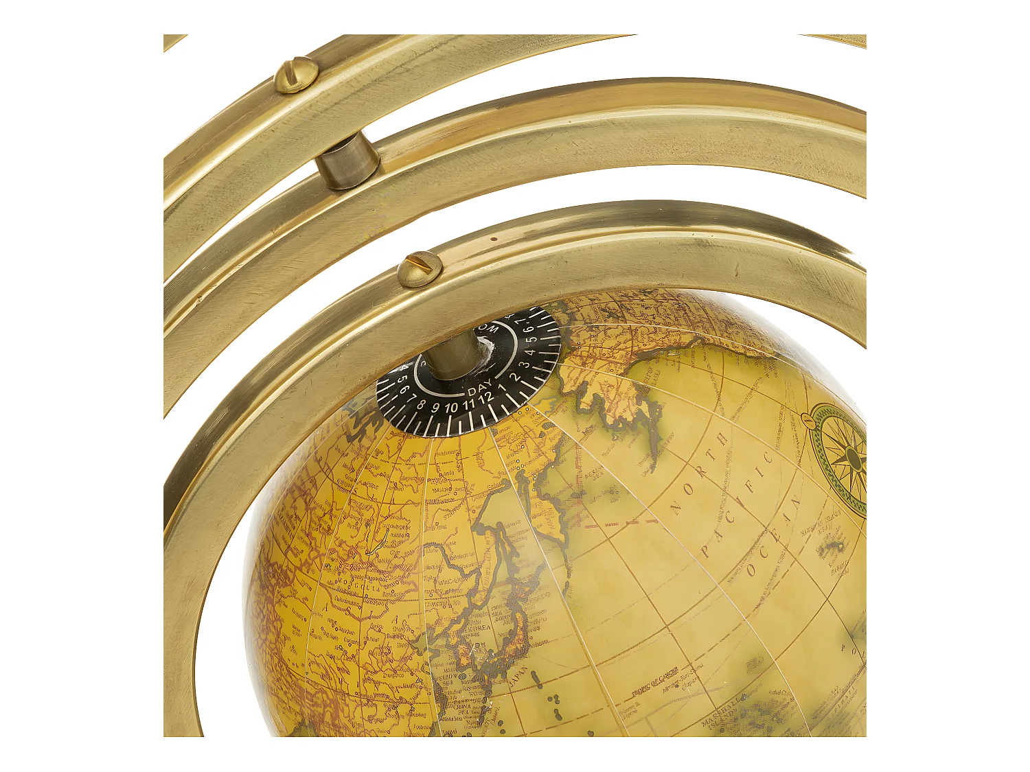 Objet déco Globe en Métal Doré avec cerceaux articulés D 30 x H 37 cm