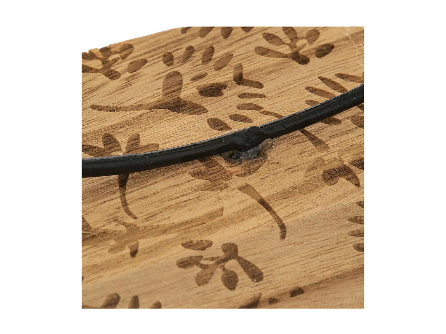 Objet déco à poser en Métal et Bois avec pompons et plantes séchées H 27 cm