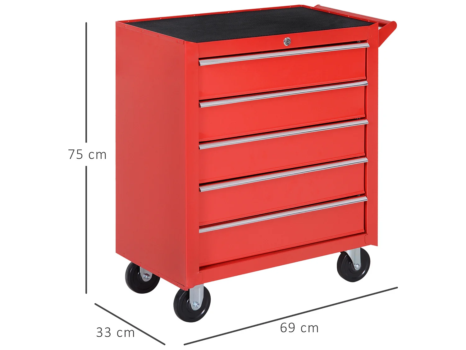 Caja taller rojo 69x33x75cm DURHAND