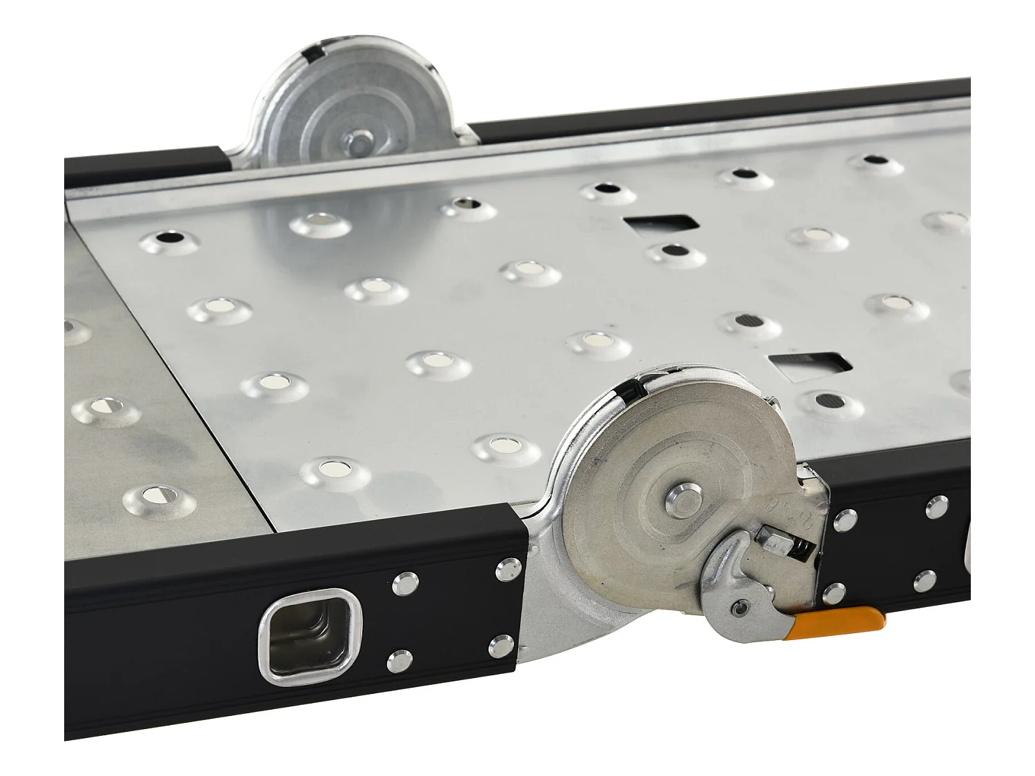 Escalera plegable de aluminio negro 370x61x11 cm DURHAND