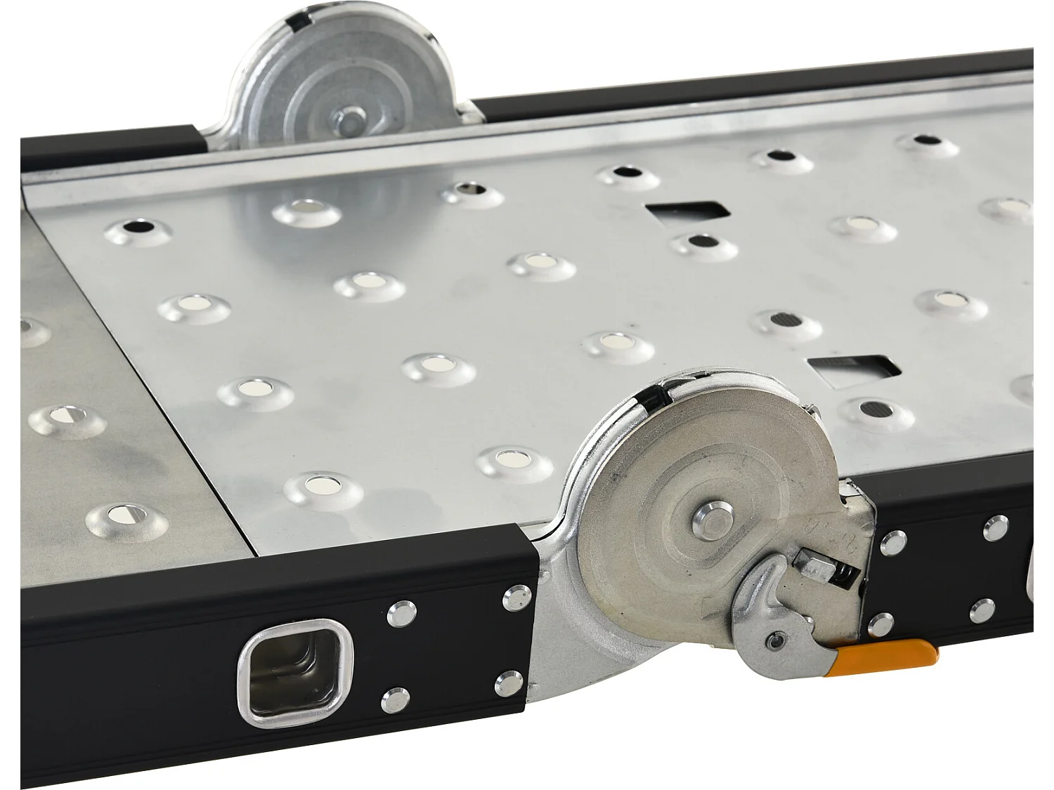 Escalera plegable de aluminio negro 370x61x11 cm DURHAND