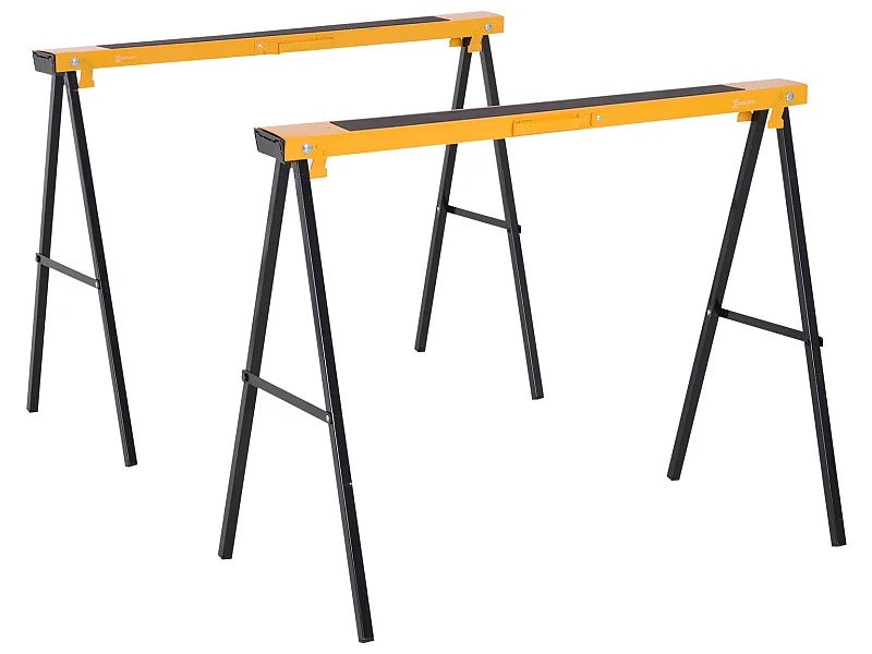 Caballo de sierra plegable negro y amarillo 99,5x50x76cm DURHAND