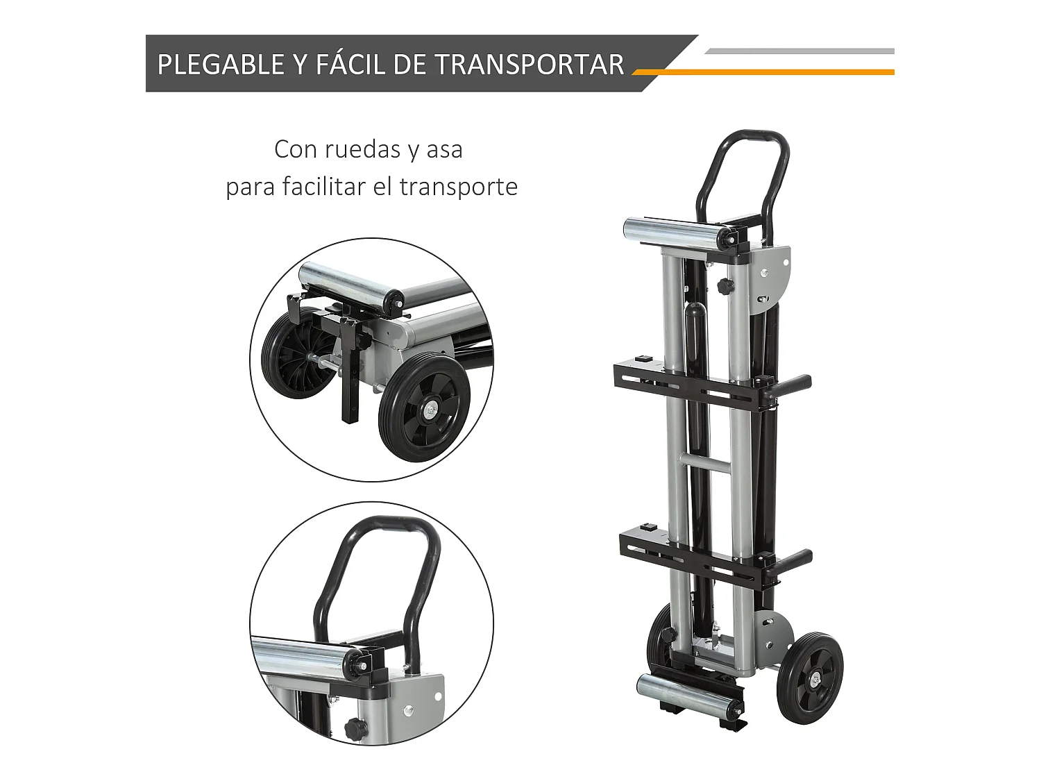 Soporte para sierra ingletadora negro 245x73x96 cm DURHAND