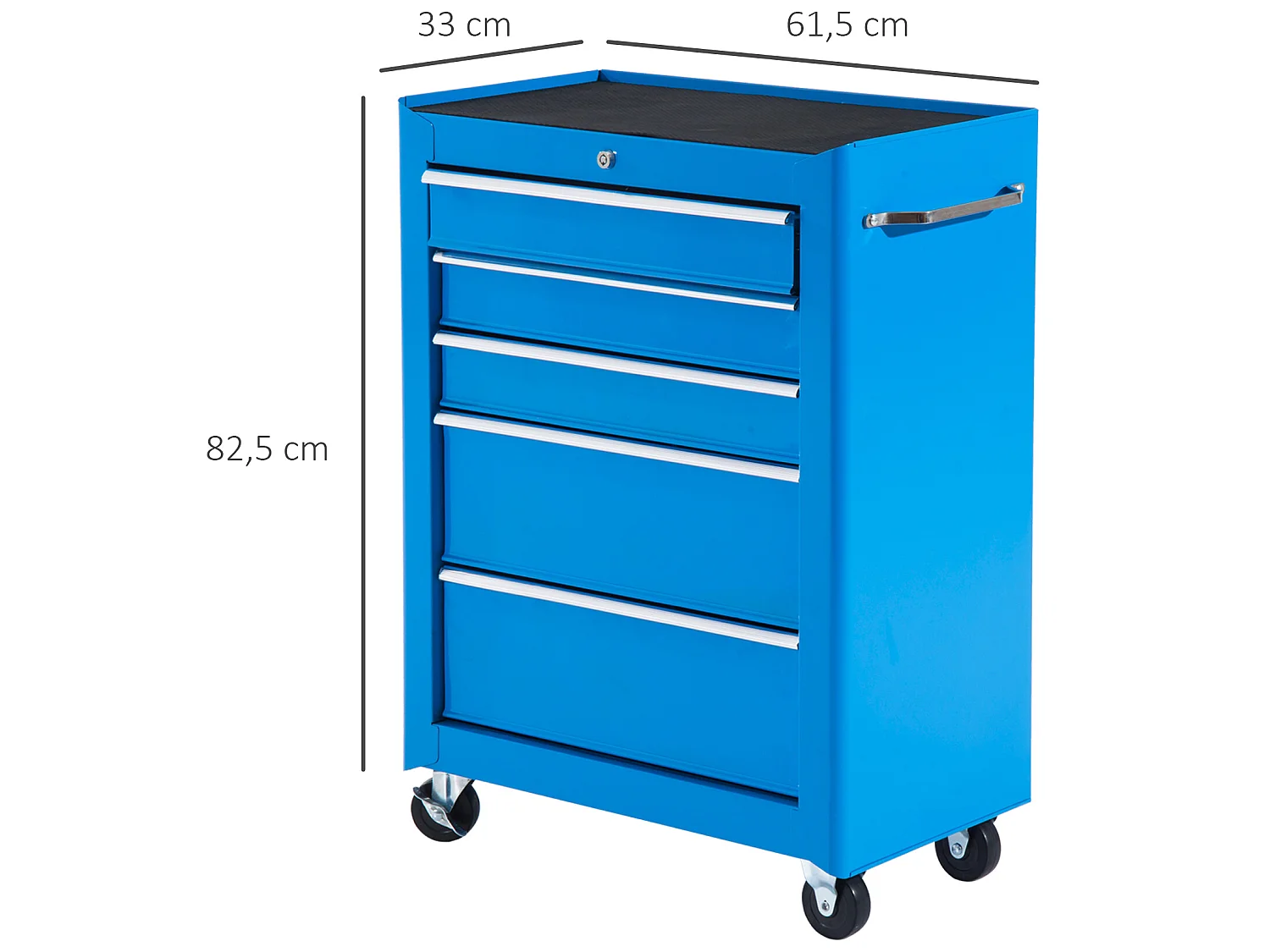 Carro de herramientas azul 61.5x33x82.5 cm HOMCOM
