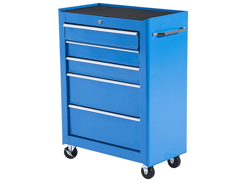 Carro de herramientas azul 61.5x33x82.5 cm HOMCOM