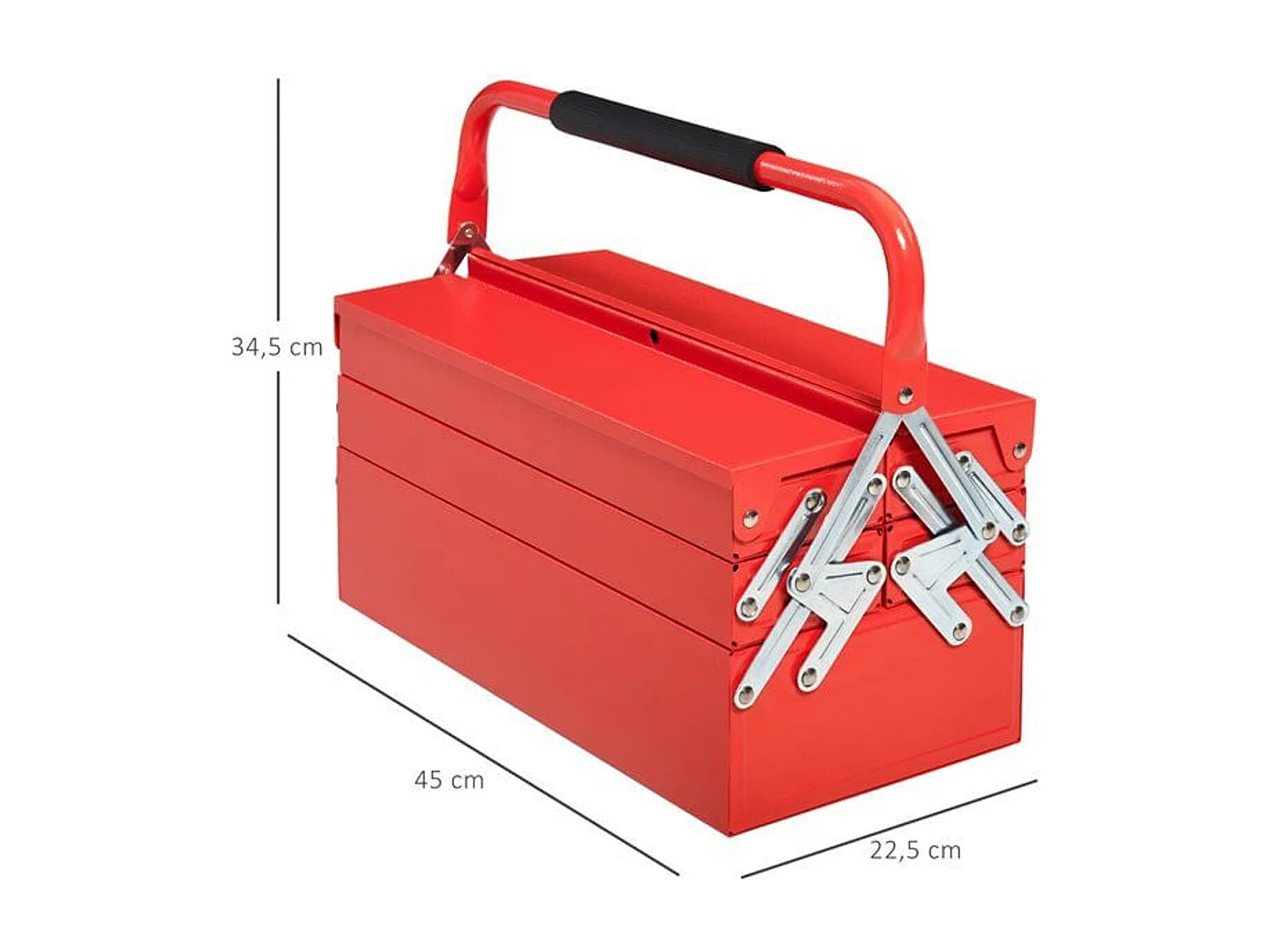 Caja de herramientas rojo 45x20x34.5 cm DURHAND