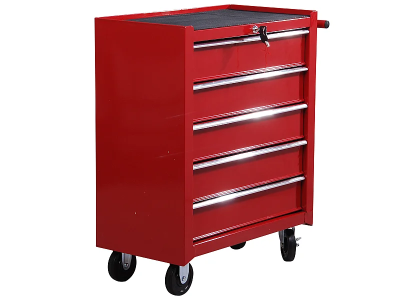 Carro de herramientas rojo 67,5x33x77cm HOMCOM