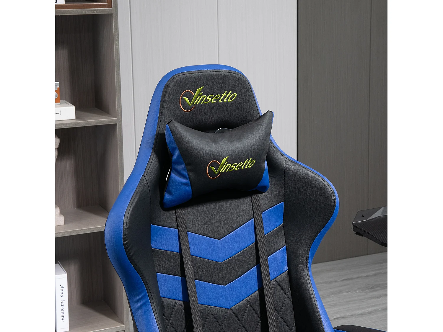 Silla gaming azul y negro 61x70x129 cm Vinsetto