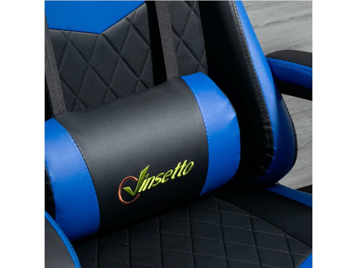 Silla gaming azul y negro 61x70x129 cm Vinsetto