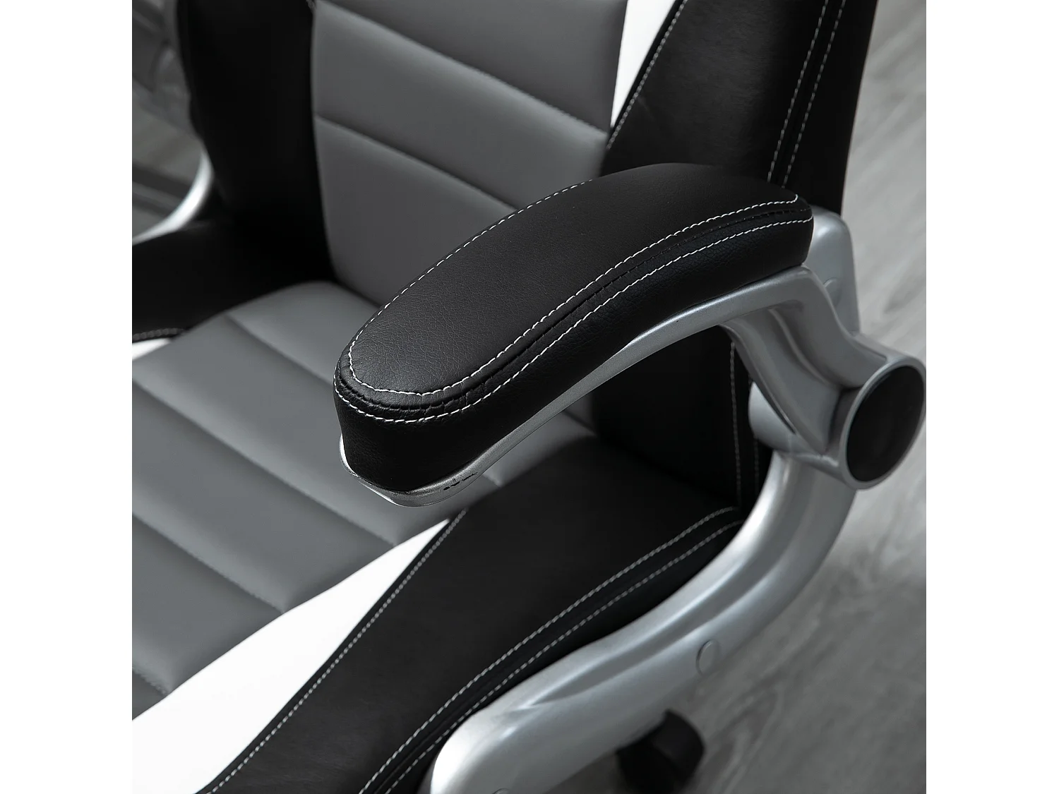 Silla de oficina negro, gris, blanco 65x69x122 cm HOMCOM