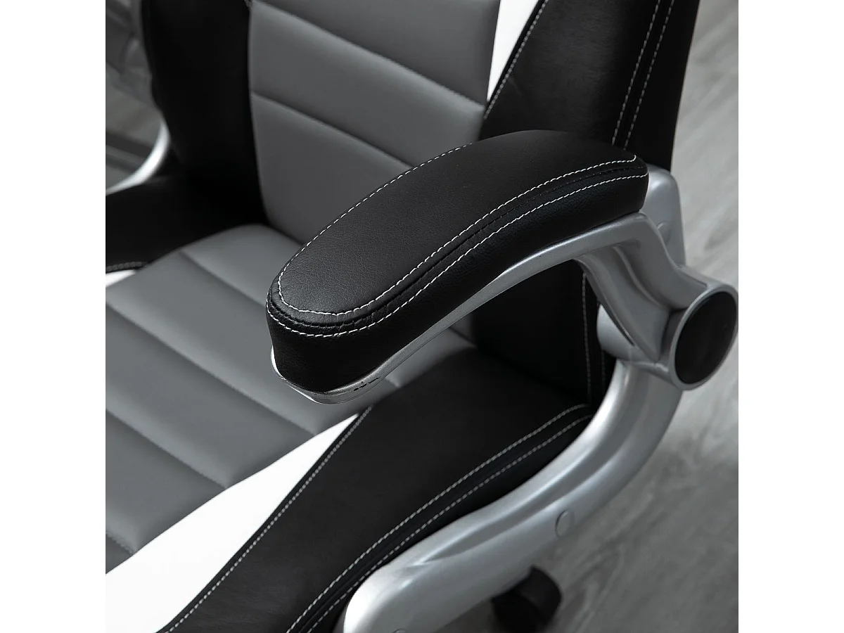 Silla de oficina negro, gris, blanco 65x69x122 cm HOMCOM