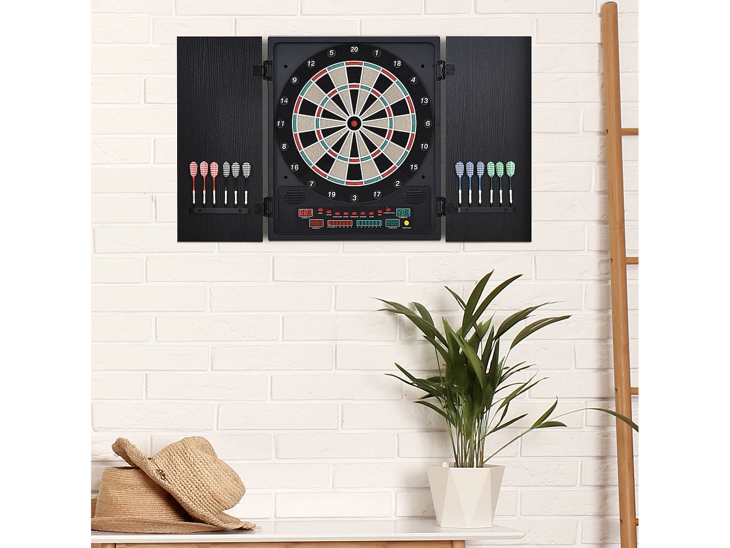 Diana electrónica negro 51x6.5x57 cm HOMCOM