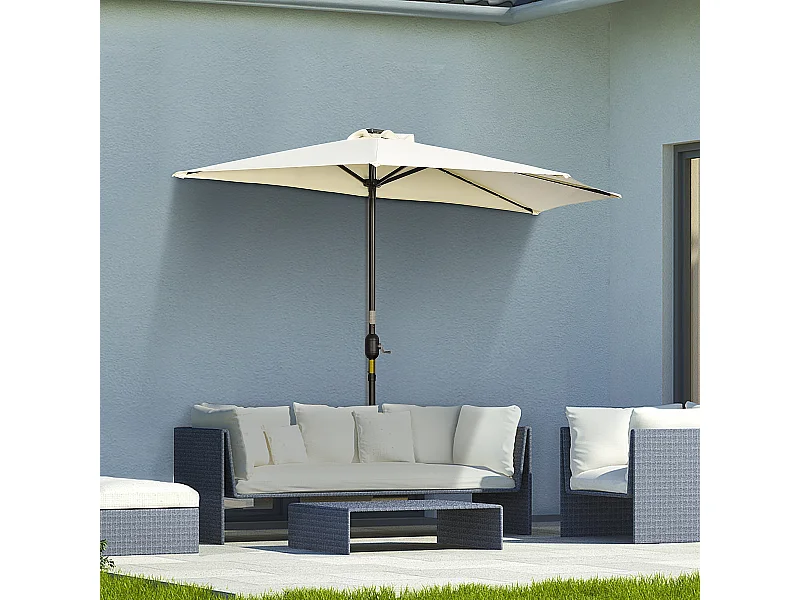 Sombrilla de jardín beige 270x135x240 cm Outsunny