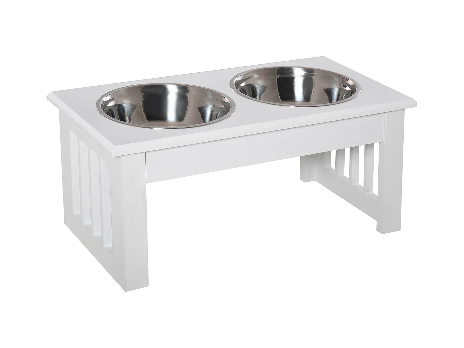 Comedero elevado para perros blanco 44x24x15 cm PawHut