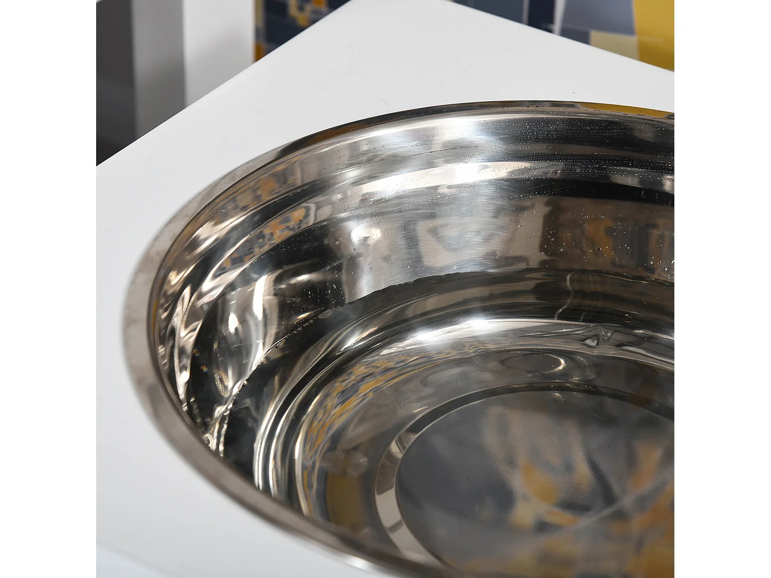 Comedero elevado para perros blanco 44x24x15 cm PawHut