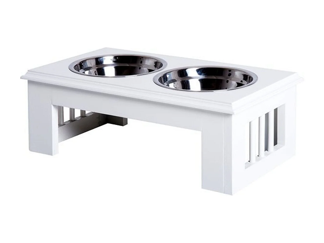 Comedero elevado para perros blanco 44x24x15 cm PawHut