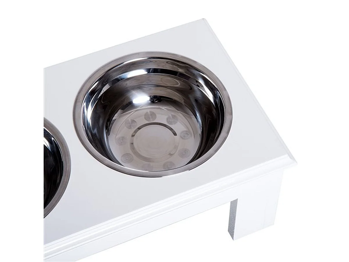 Comedero elevado para perros blanco 44x24x15 cm PawHut