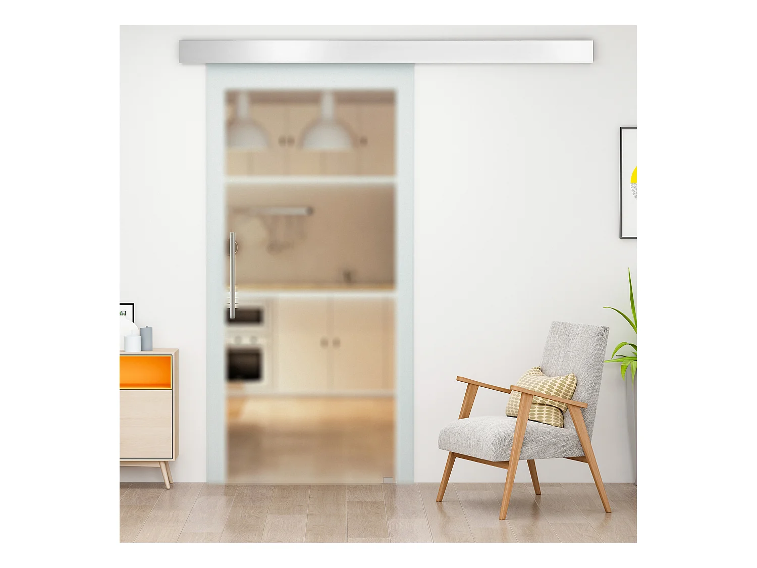 Puerta corredera transparente 200x213 cm HOMCOM