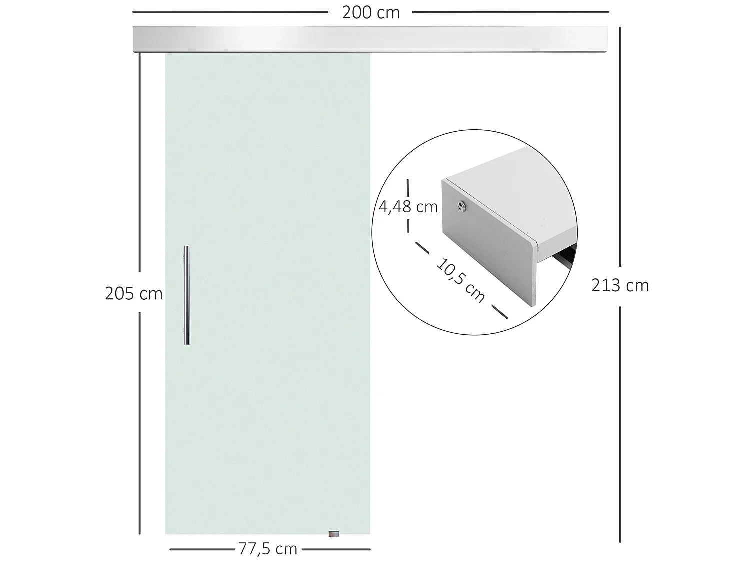 Puerta corredera transparente 200x213 cm HOMCOM