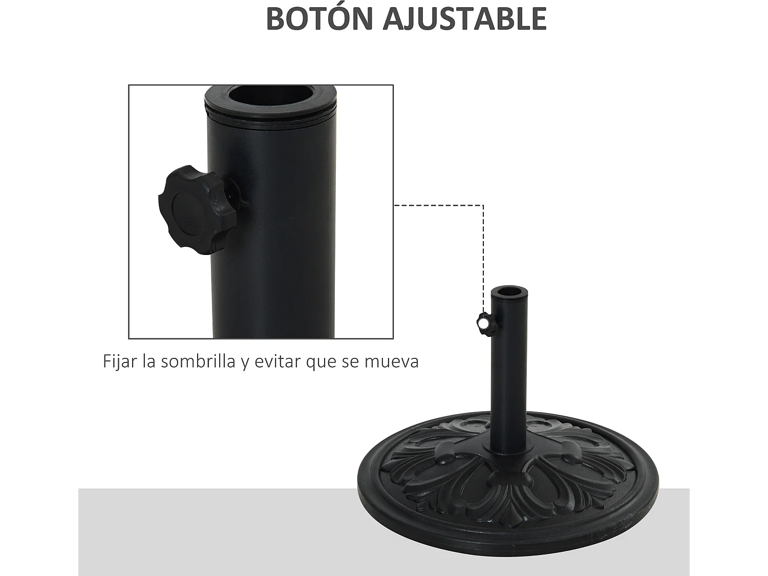 Base de sombrilla negro ø48x34 cm Outsunny