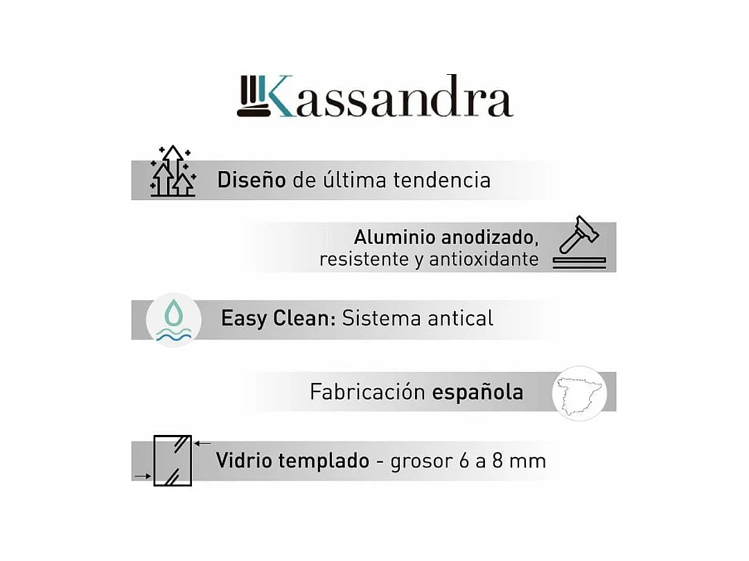 Panel fijo de ducha 120-121 cm FRESH LEVANTE Cristal transparente