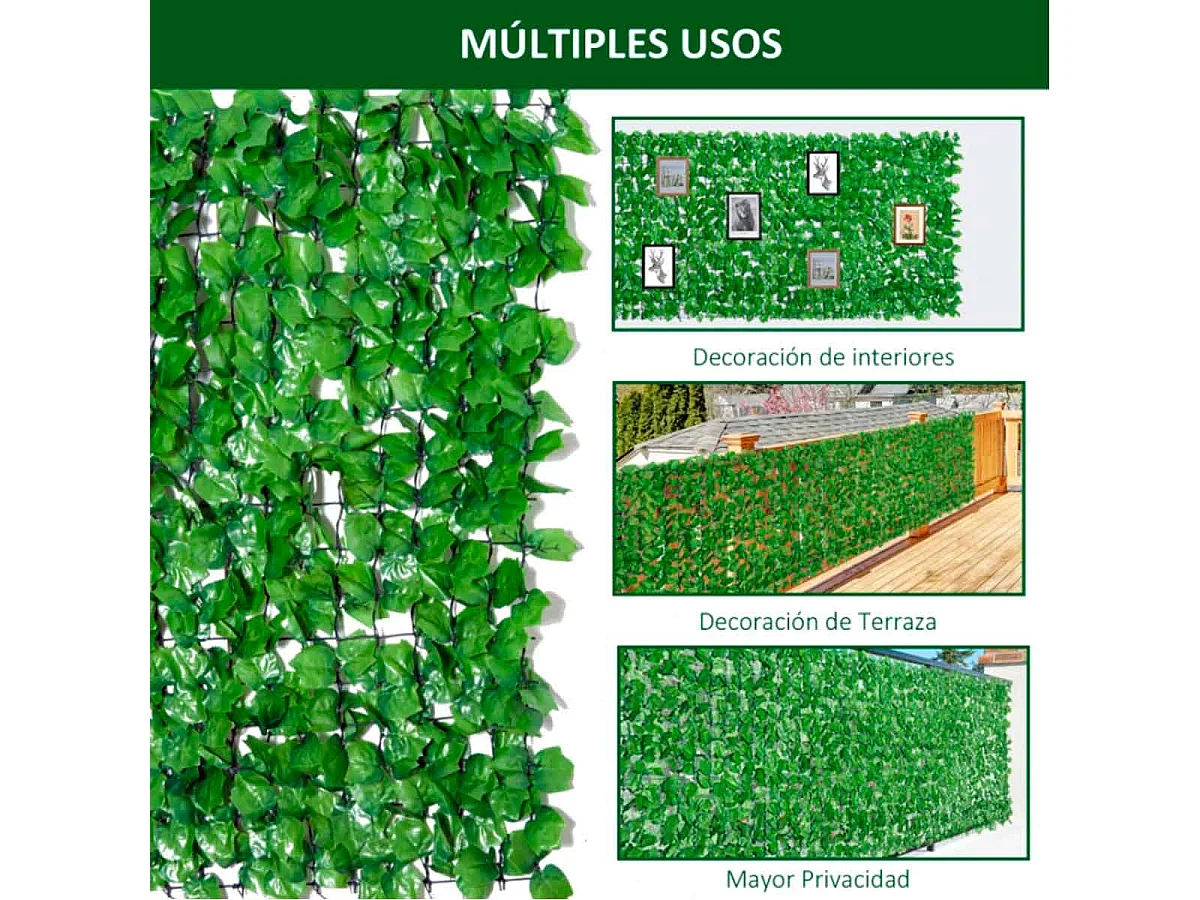 Artificial en rollo verde 300x0x100 cm Outsunny