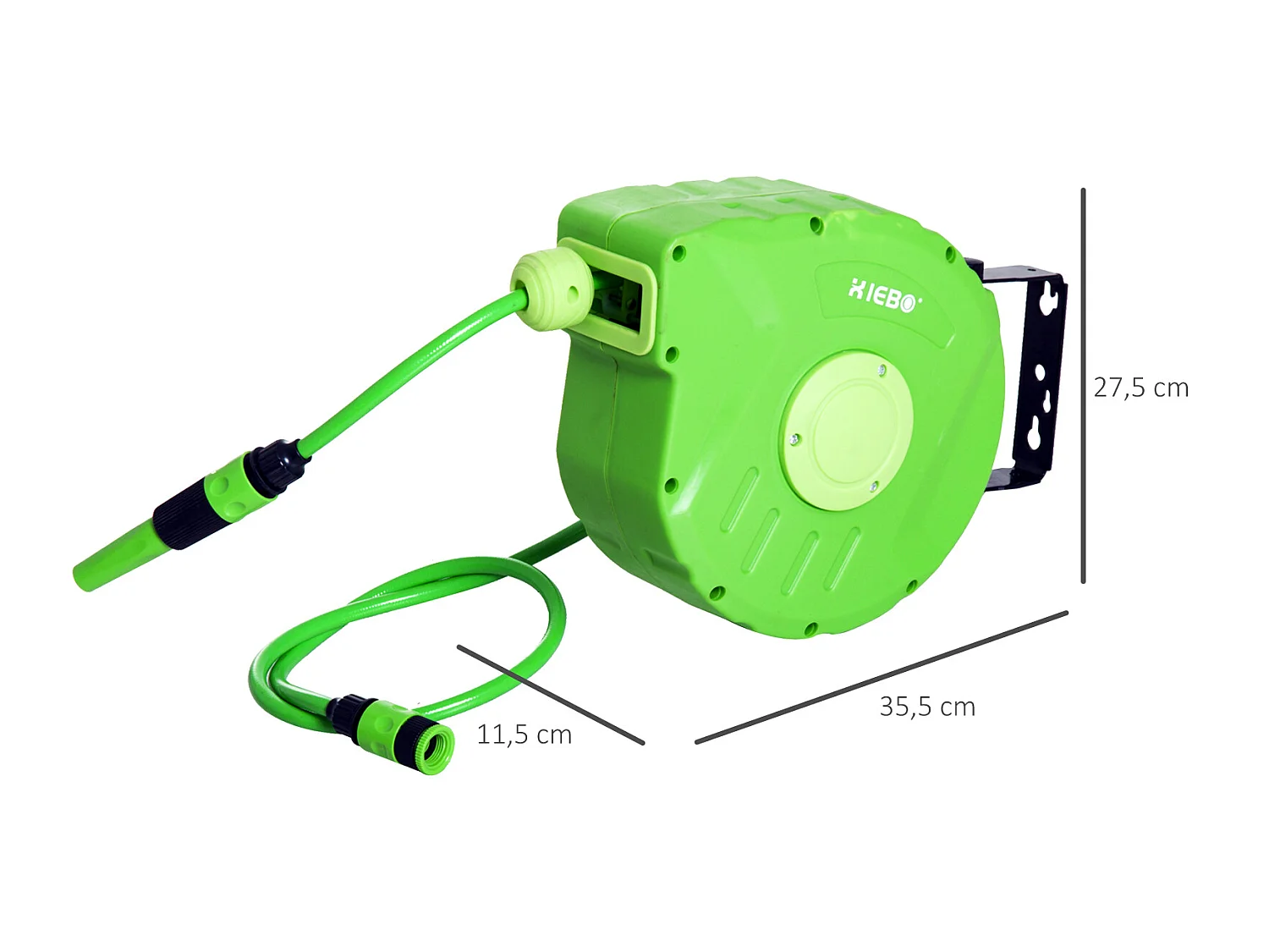 Carrete verde 35.5x11.5x27.5 cm Outsunny