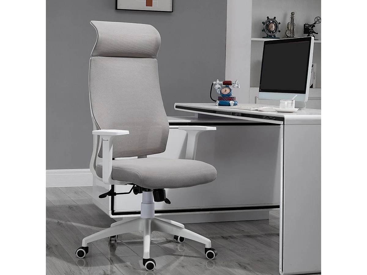 Silla de oficina gris 64x61x128.9 cm Vinsetto