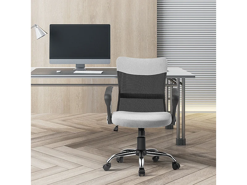 Silla de oficina gris 60x66x101 cm Vinsetto