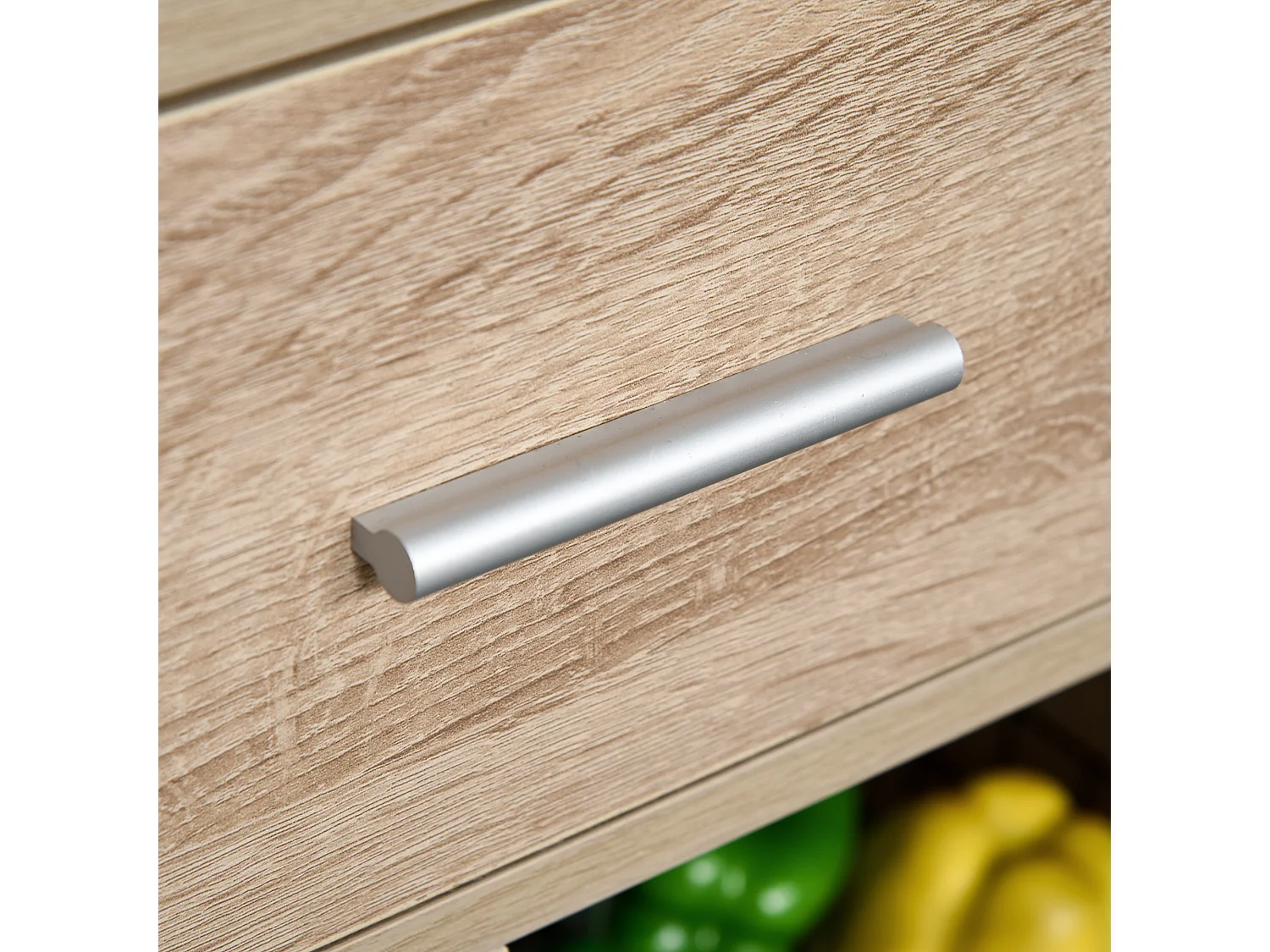 Carro de cocina para microondas roble 60x40x108cm HOMCOM