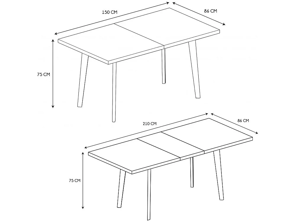 Table de Repas Extensible "Forest" 150-210cm Naturel