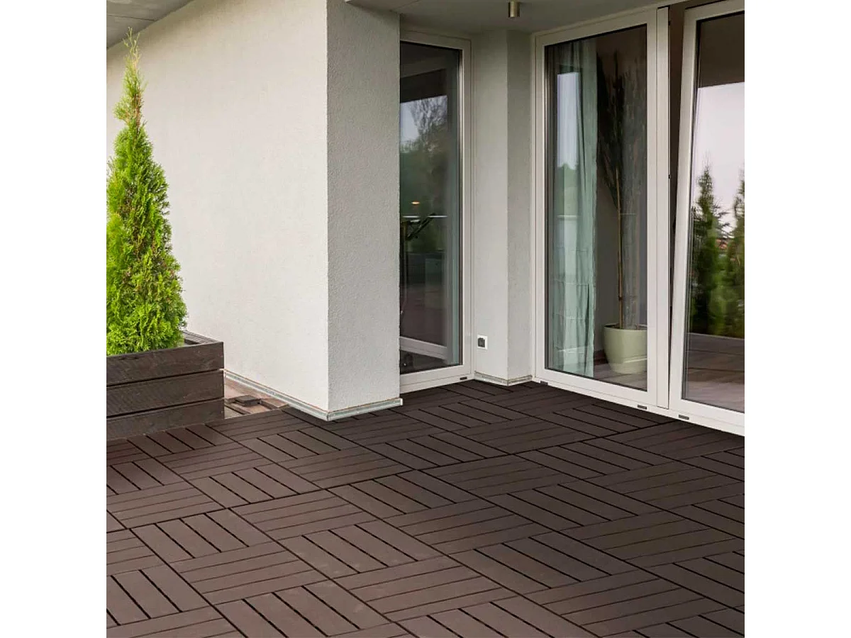 Baldosas cuadradas marrón 30x30x2 cm Outsunny