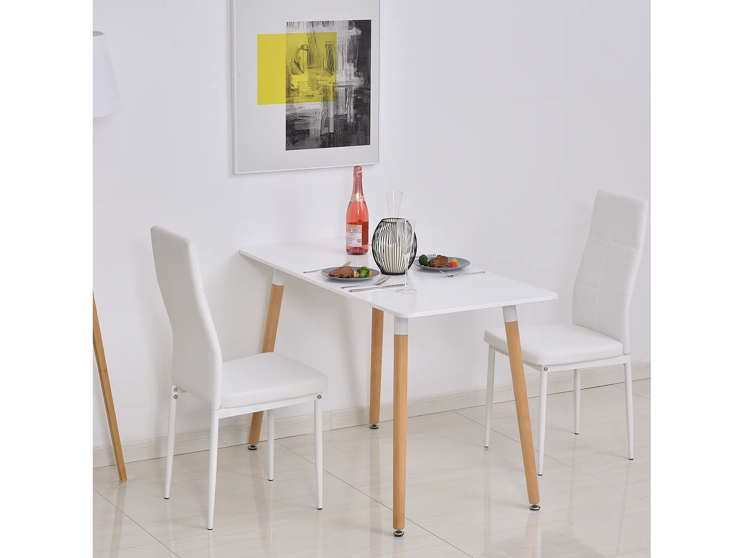 Mesa de comedor blanco 120x60x75 cm HOMCOM