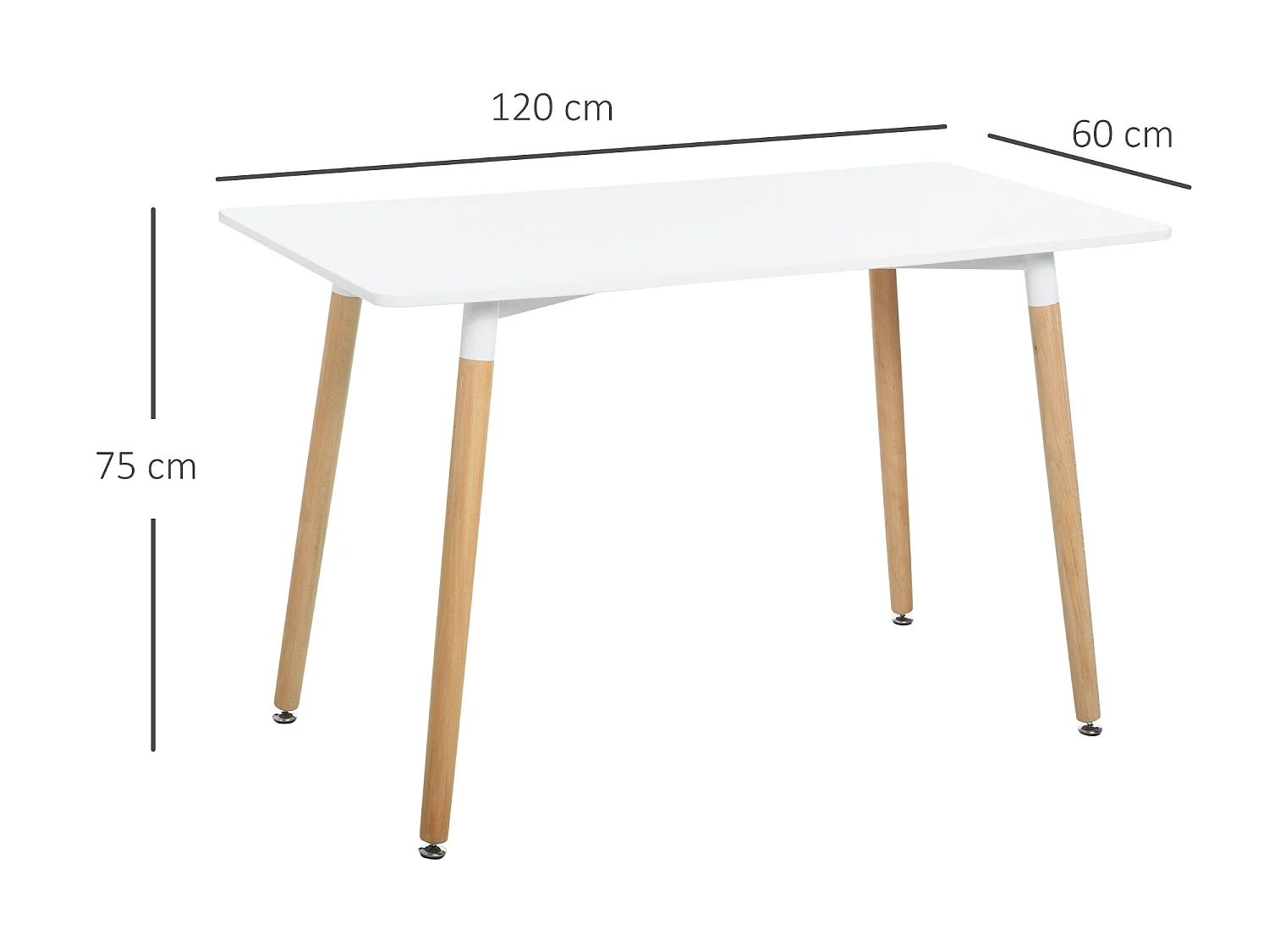 Mesa de comedor blanco 120x60x75 cm HOMCOM