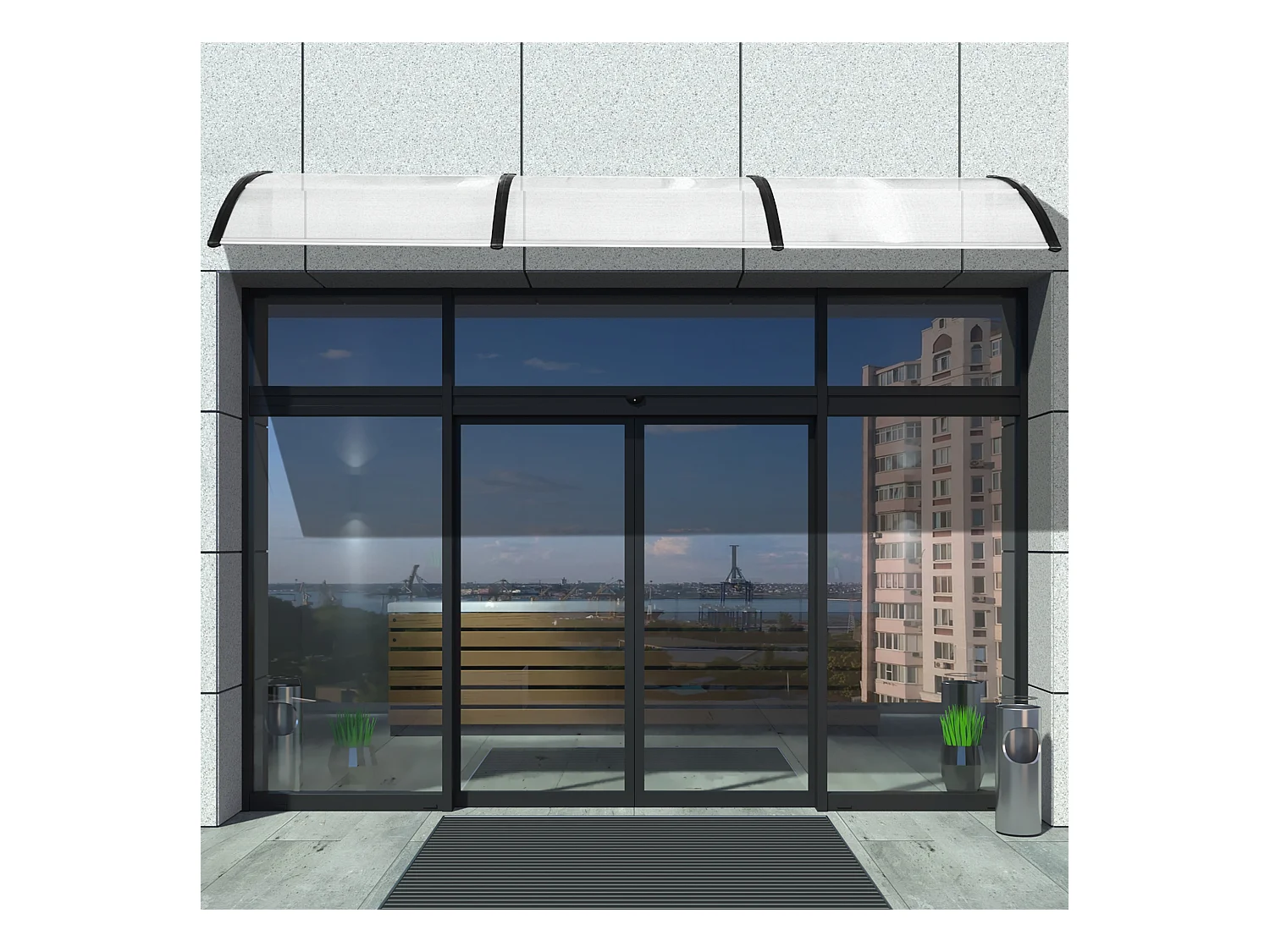 Tejadillo de protección transparente 90x295x23.5 cm Outsunny