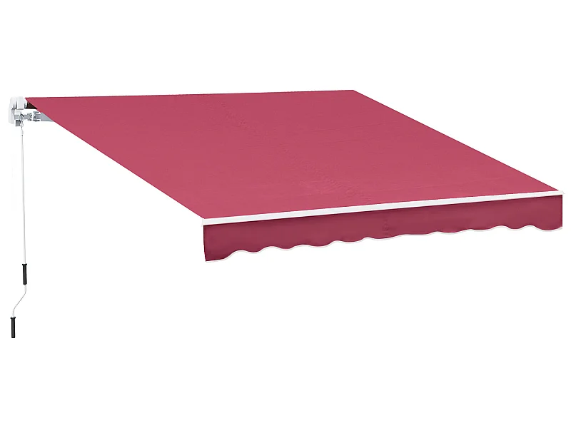 Toldo manual plegable rojo 395x245 cm Outsunny